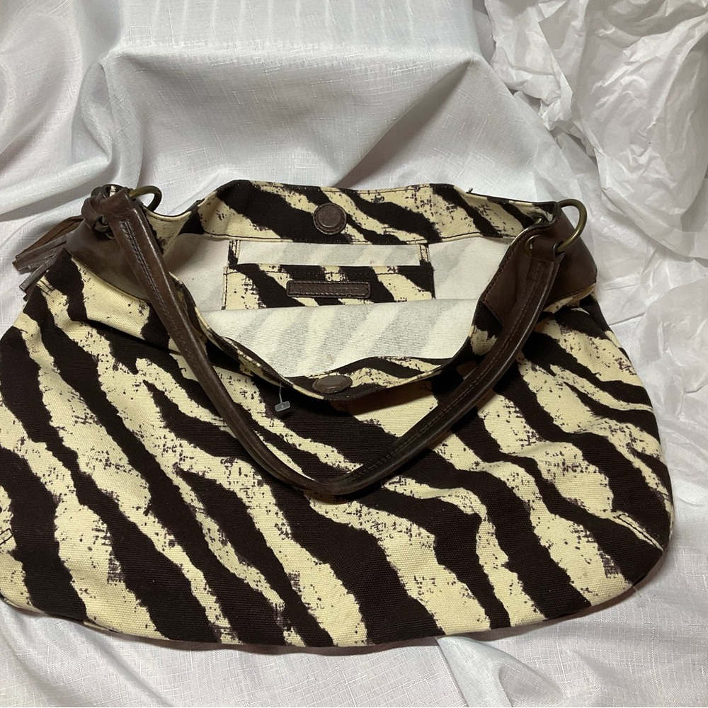 Banana Republic Brown and Cream Zebra Shoulder Bag - Picture 6 of 7